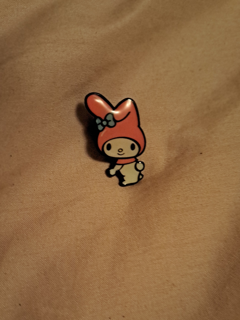 My Melody Enamel Pin - Coral Hooded Bunny